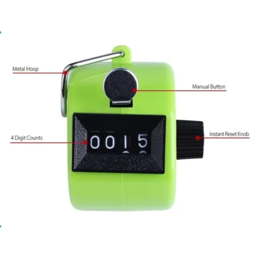 Clicker Contatore Manuale Contapersone Bianco a 4 Cifre Analogico
