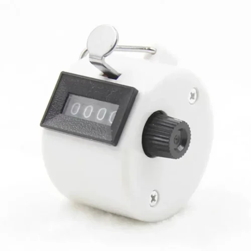Clicker Contatore Manuale Contapersone Bianco a 4 Cifre Analogico