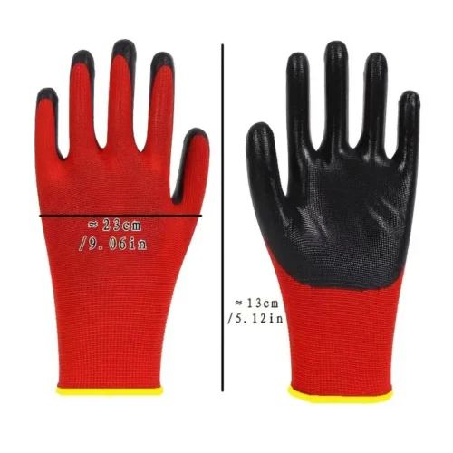 Paio Di Guanti In Gomma Nitrilica Di Nylon Antiscivolo Resistente All'usura
