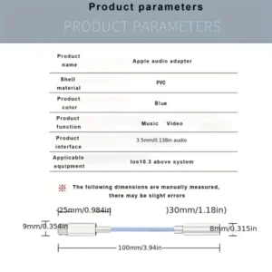 Convertitore Audio Jack Da 3,5 Mm Per Apple Iphone Aux Dongle