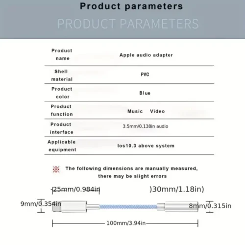 Convertitore Audio Jack Da 3,5 Mm Per Apple Iphone Aux Dongle