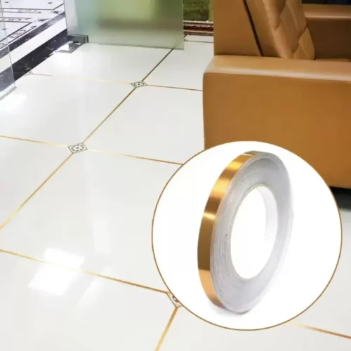 Piastrelle Adesivi Nastro Pavimento Impermeabile Dorato 50 Metri x 1cm