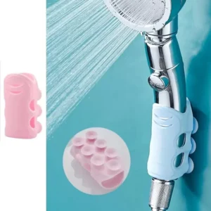 Ventosa per Doccia Soffione Colore Rosa Staffa Adesiva in Gomma