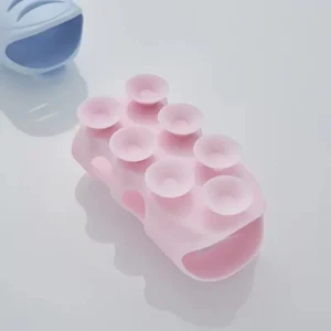 Ventosa per Doccia Soffione Colore Rosa Staffa Adesiva in Gomma