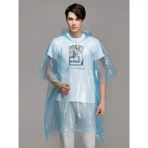 Lotto 2 Pezzi Impermeabile Monouso Poncho per Pioggia Portatile