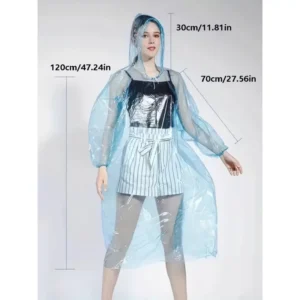 Lotto 2 Pezzi Impermeabile Monouso Poncho per Pioggia Portatile
