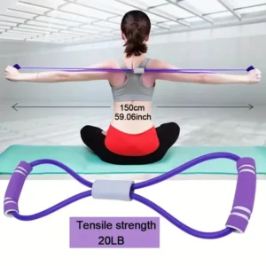 Fascia Di Resistenza A Forma Di 8 Elastica Fitness Petto E Spalle Porpora