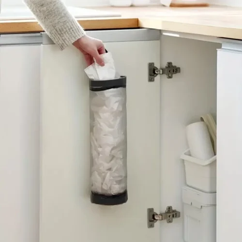 Supporto Per Sacchetti Della Spesa Spazzatura Dispenser Organizer Nero