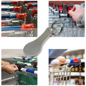 1PZ Portachiavi Carrello Della Spesa Strumento per Sbloccare Acciaio Inox