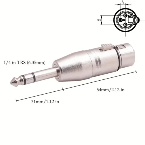 Adattatore Da 1/4 TRS A XLR Femmina Connettore Audio Stereo Bilanciato