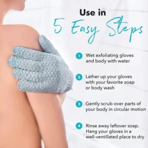 Guanti Da Bagno Esfolianti Per Doccia Blue Scrub Corpo Unisex