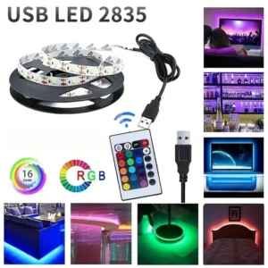 Barra Luminosa A LED Adesiva 60 Luci 2 Metri RGB 2835 Con Telecomando