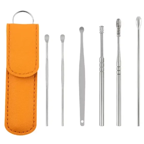 Kit 6 Pezzi Strumenti Di Rimozione Cerume Varie Teste Cucchiai Earpick