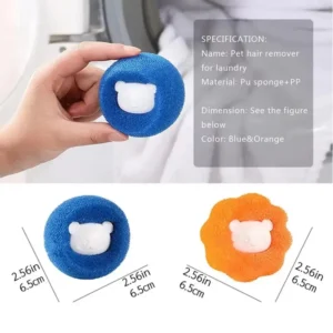 Lotto 3 Pezzi Blue Palline Rimozione Peli Cane Gatto Bucato Riutilizzabili