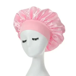 Cuffia Per Capelli Per Dormire Effetto Raso Colore Rosa Capelli Ricci