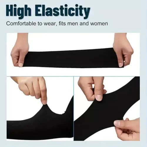 Paio di Maniche Protezione UV Rinfrescanti Unisex Nere Sportive