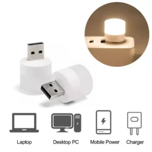 4 Pezzi Lotto Luce Mini Notturna Usb Bianca Calda Per Parete O Notebook