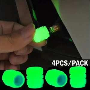 4 Pezzi Tappi Valvola Verdi Luminosi Fluorescente Notte Moto Bicicletta