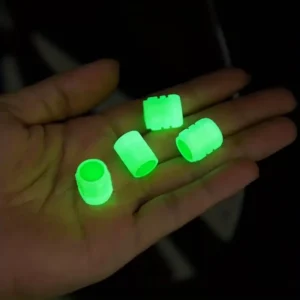 4 Pezzi Tappi Valvola Verdi Luminosi Fluorescente Notte Moto Bicicletta