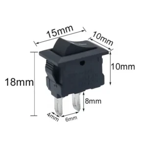 10pz Lotto Interruttore Rocker Nero Piccolo Pannello 6A 250V