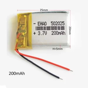 Batteria 502025 LiPo 3.7V 200mAh MP3 Auricolare Smartwatch