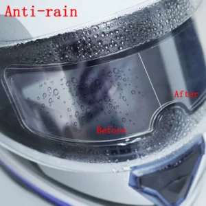 2 Pezzi Casco Moto Pellicola Trasparente Antipioggia Nano Rivestimento Adesivo