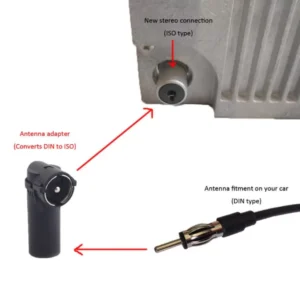 Adattatore Antenna Connettore DIN a ISO Radio Antenna Stereo In Plastica