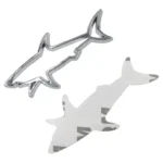Adesivo Auto 3D Cromato Metallizzato Squalo 7.8x3.8cm Shark Carcharias