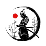 Adesivo Auto Tondo Ninja Samurai Warrior 13x13cm Antigraffio 2D