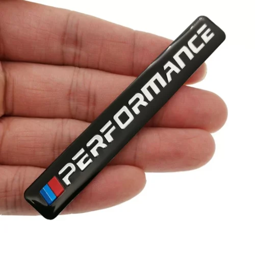 Sticker in Metallo Lucido Nero PERFORMANCE M Power Logo Badge per BMW
