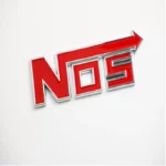 Car Styling Sticker Rosso NOS Nitrous Oxide in Metallo Cromato 113x35mm