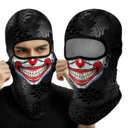 Sottocasco Balaclava Con Faccia Pagliaccio Clown Joker Copricapo Moto Poliestere