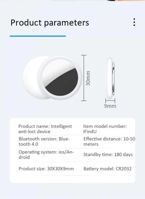Mini GPS Tracker Localizzatore iFindU per Airtags Key Finder Pet Tracker