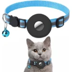 Guinzaglio Collare BLUE Per Apple Airtags GPS Tracker Cane Gatto in Nylon