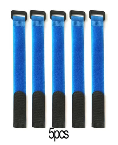 Lotto 5 Pezzi Blue Cinghie Canna da Pesca Gancio di Fissaggio Anello