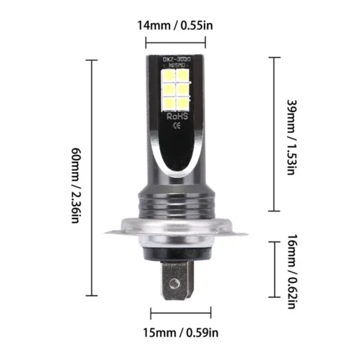 Coppia Lampade H7 80W 10000 Lumen Alto Fascio Luminoso COB LED 6000K