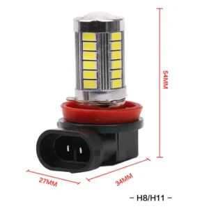 1 Pezzo Lampadina H11 33 LED SMD 660 Lumen 6000-8000k Alto Fascio Luminoso