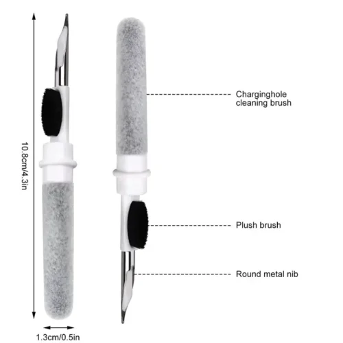 Strumento 3 in 1 Spazzola Bianca per Pulizia Auricolari AirPods 1 2 Pro Portatil