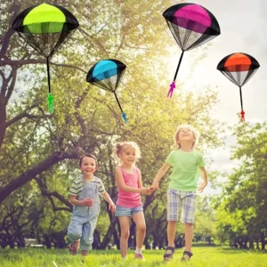 Giocattolo Bambini Paracadute ARANCIONE Vola se lo Lanci Soldatino Gioco