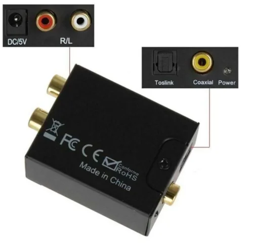 Convertitore Ottico Toslink Digitale a Analogico Coassiale Stereo