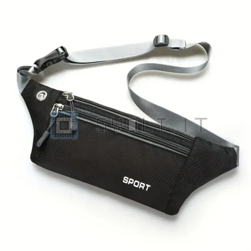 Marsupio Multi-Tasca Per Corsa Ciclismo Cellulare Nero