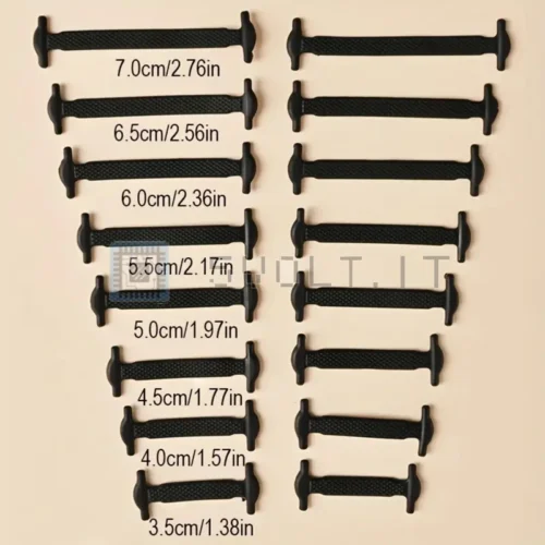Set da 16pz Lacci Per Scarpe Senza Nodo Elastici In Silicone