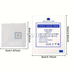 20pz Garza Sterile Monouso Cotone Assorbente Primo Soccorso