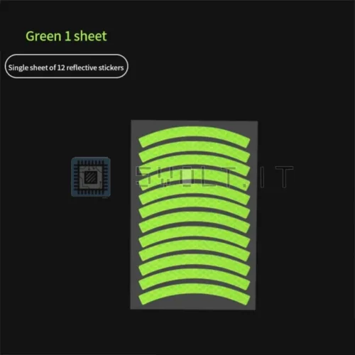 Adesivo Riflettente Per Cerchio Di Bicicletta Verde Fluo