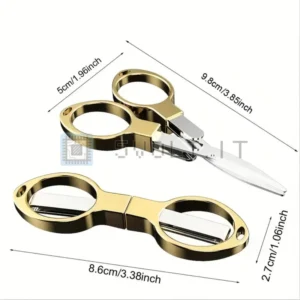 Mini Forbici Acciaio Inox Pieghevole a Forma di Occhiali