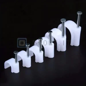 Set da 100pz Fermacavi Bianco Per Cavo Tondo 6mm