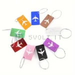 Etichetta Per Bagagli Volante Nera Logo Aereo in Alluminio