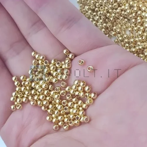 200pz Perline Spaziatrici Dorate 4mm CCB a Seme Placcate