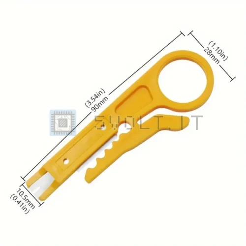 Mini Coltello Giallo Spelafili Punzonare Cavi Fili Elettrici