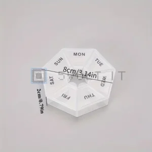 Scatola Pillole Mini Nera Settimanale Ettagono Compresse